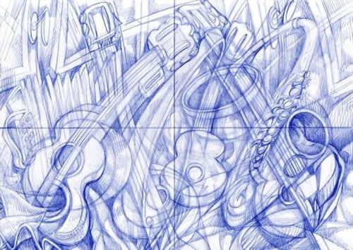 STRUMENTI MUSICALI ALLA FINESTA IN SPAZIO CURVO
