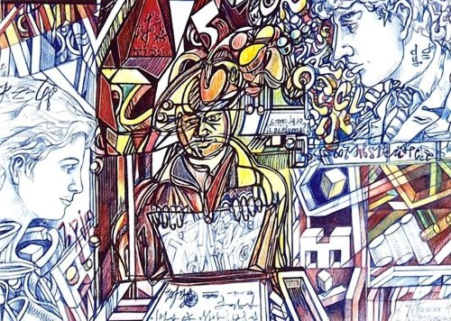 DISEGNO A PENNE COLORATE SU FOGLIO