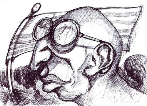 DISEGNO A PENNA BLU SU FOGLIO