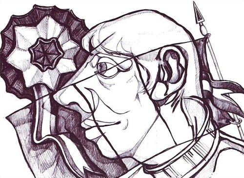 DISEGNO A PENNA BLU SU FOGLIO