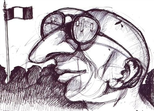 DISEGNO A PENNA BLU SU FOGLIO