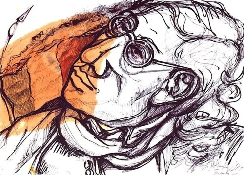 DISEGNO A PENNA BLU SU FOGLIO